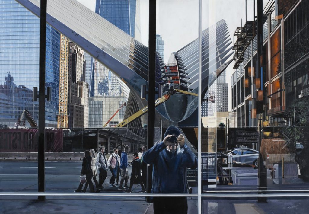 museo Thyssen, hiperrealismo,  Autorretrato cerca del Oculus en el World Trade Center, Richard Estes
